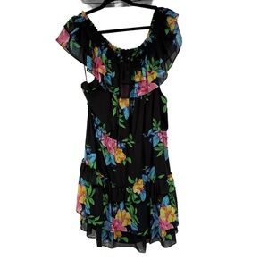 Ralph Lauren Dress Womens 18 Off The Shoulder Floral Print Ruffled Sleeves‎